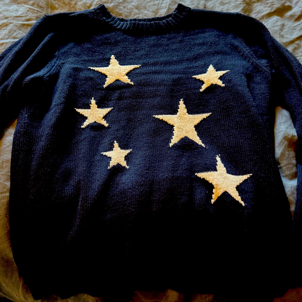 Navy Sweater with silver stars